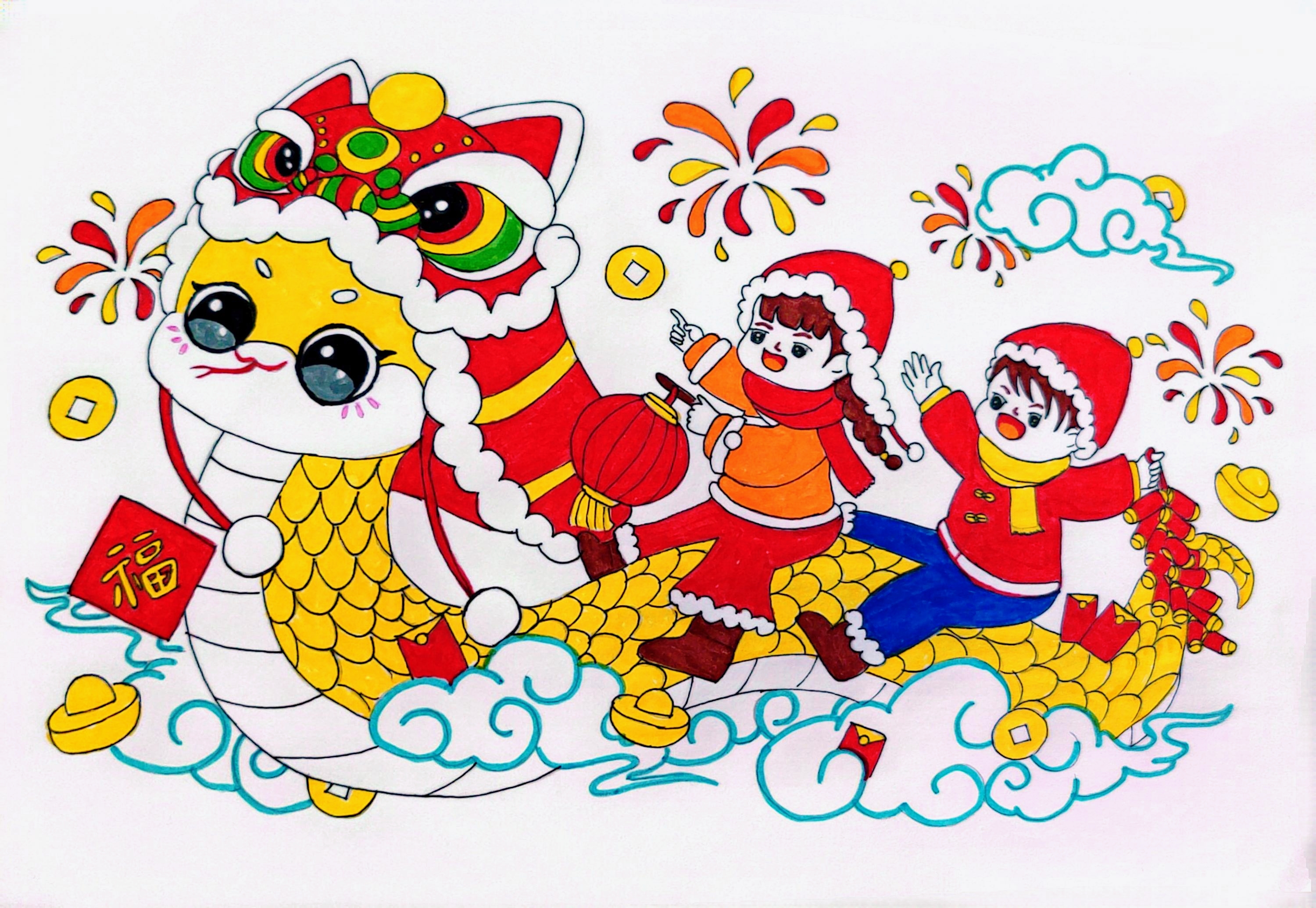 靈蛇啟歲 妙繪新春——公司職工筆繪蛇年